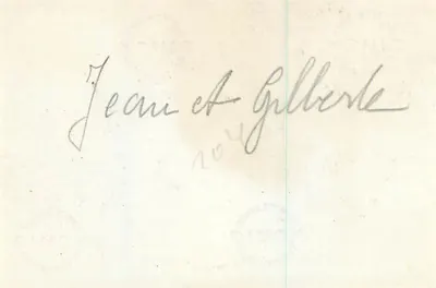 Jean i Gilberte — ślub — datowany około 1924 — Rewers