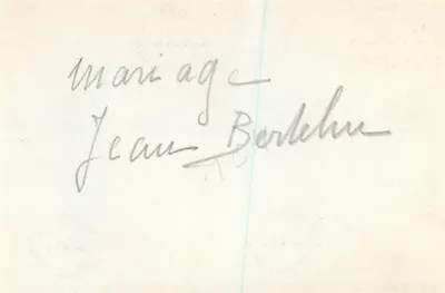 Mariage — Jean-Berlelehu — sans éditeur ni numéro de série visible — Rewers