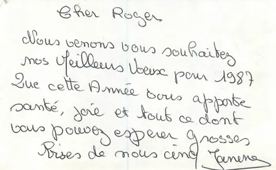 Jovem menino com traje colorido — Boa Ano — M. D. PARIS — Verso