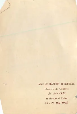 Komunia Rycerza — (J. d'Argoat) — Duffour Edit. 6, rue du Vieux Colombier — Rewers