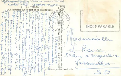 Vue générale sur le port et la grande rade — Toulon — Éditions SEPT — Verso