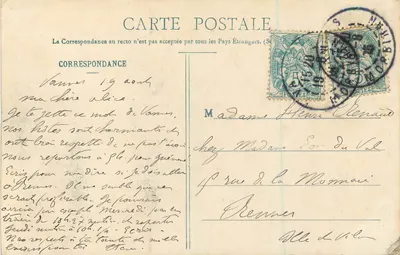 VANNES - A Torre do Conde e os Muros — Coleção H. Laurent, Port-Louis — Verso