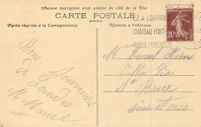Lourdes (Alte Pyrenei) — La Basilica — Edizione dell'Hotel Massabielle a Lourdes — Verso
