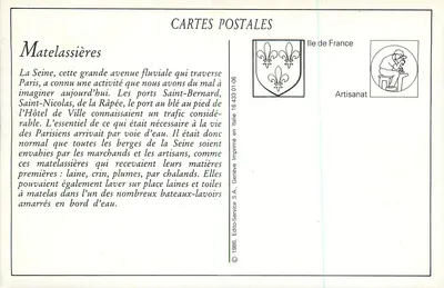 Kleine Handwerke in Paris — Die Schneiderin — A. Faidherbe, 20 Rue Ad. Thiers, Boulogne-sur-Mer — Rückseite
