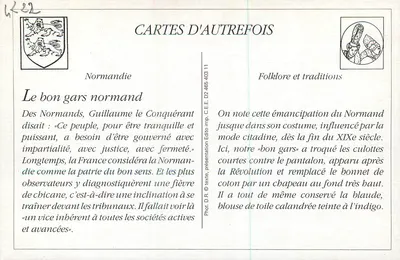 O bom garç Normand — Tipos e Trajes — A C.P.A. n°112 — Verso