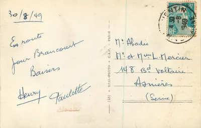Saint-Quentin — Wielka Plac, Hotel de Ville i Pomnik Obrony (Ch. Theunissen, rzeźbiarz) — Wydawca G.A.P. (48) — Rewers