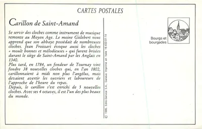 Carillon de Saint-Amand — carillon z 38 dzwonami z 1784 roku — Édito-Service S.A. — Rewers