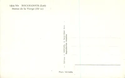 Estátua da Virgem — Século IX — Éditions J. Vertuel (Lot) — Verso