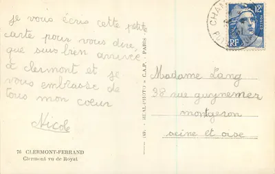 Clermont-Ferrand — widok na Royat — Réal-Photo C.A.P. — Rewers