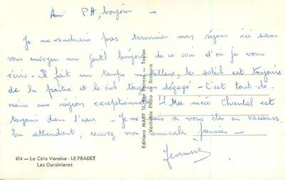 Les Oursinières — A Costa Varoisa — Éditions MARY 16, Rue Pairese — n°414 — Verso