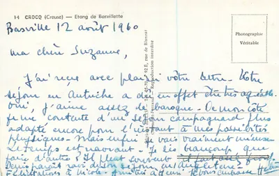 Lago de Basville — Crocq (Creuse) — Edições do D.S. - Tel. 95.70 - Reprodução inédita — Verso