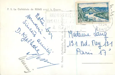Katedra w Reims — przed wojną — Wyd. Katedra Reims, P. 5 — Rewers