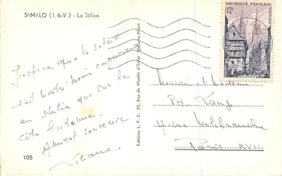 St-Malo (I.&V.) - Le Sillon — Éditions Maisons Alfort, n°105 — Verso