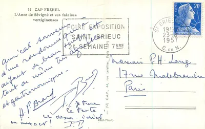 Cabo Fréhel — A Ense de Sévigné e suas falésias vertiginosas — C.A.P. (57) — Verso