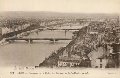LYON — Panorama sobre el Ródano, los Brotteaux y la Guillotière — LL. — Selecta