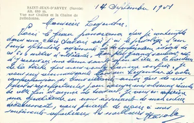 Saint-Jean-d'Arvey (Savoie) — Widok na Challes i łańcuch Belledonne — Janssot — Rewers