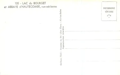 Lago do Bourget e Abadia de Hautecombe — vista aérea — Éditions Léon Blanc — Verso