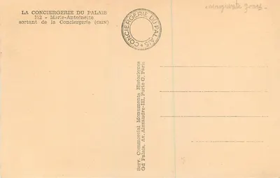 Marie-Antoinette — wychodząca z Conciergerie — wydawca CAIN, nr 172 — Rewers