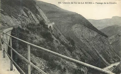 Linha Ferroviária de LA MURE — Passagem da Rivoire — Éditeur G. GOUTAGNY, ÉVIAN
