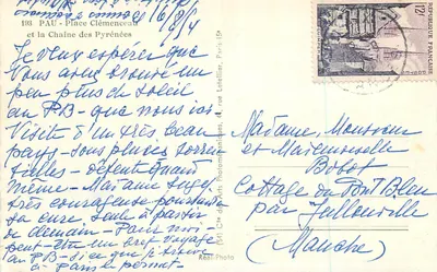 Pau - Piazza Clémenceau e la Catena dei Pirenei — editore Cap — Verso