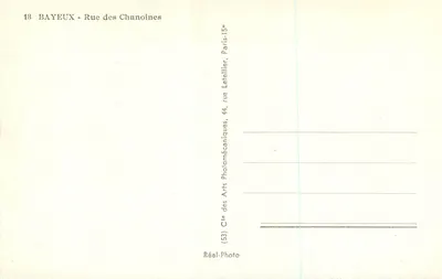 Bayeux — Rue des Chanoines — Cie des Arts Photomécaniques, Parijs-15e — Achterkant