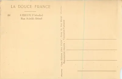Moderne ansichtkaart De zachte Frankrijk 84 Lisieux (Calvados) rue Aristide Briand — Achterkant
