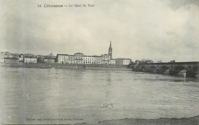 Libourne — O Quai do Ponte — Edições de vistas artísticas Lonia Garda, Libourne