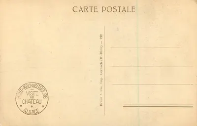 Haut-Kœnigsbourg — Pokój — Braun & Cie, Dornach (H.-Rhin) — n° 722 — Rewers