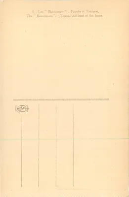 Les "Buissonnets" — Fronton i Taras — Wydawca nieznany, numer serii 4 — Rewers
