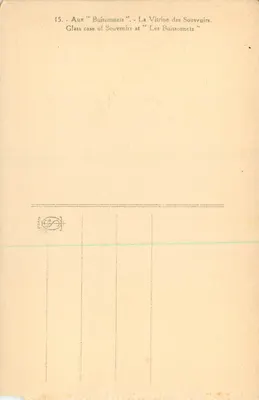 Interior de uma vitrine de souvenirs — Les Buissonnets — Editor não identificado, n° 15 — Verso