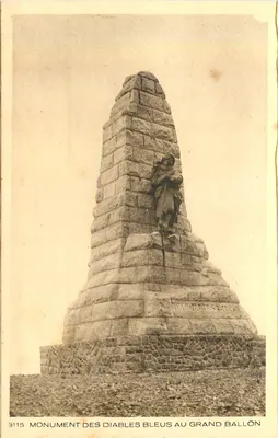 Monumento dos Diablistas Azuis no Grand Ballon — editor BRAUN & Cie, Mulhouse-Dornach, n° 3115