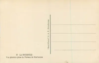 La Bourboule — Ogólny widok z Plateau de Charlannnes — C.A.A. (wydawca) — Rewers