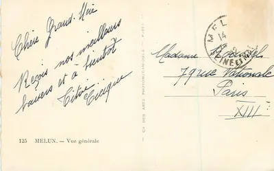 MELUN — Widok ogólny — Cie des Arts Photomécaniques, Paryż, nr 125 — Rewers