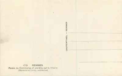 Rennes — Pałac Handlowy i Ogrody nad Vilainą — Laurent-Nel — Rewers
