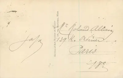 Nice - Taras Słońca i Hotel Szwajcarski — Wydawnictwo Artystyczne Rostan i Munier, n°26 — Rewers