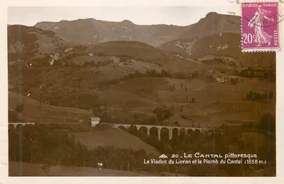O Viaduto do Lioran e o Plomb do Cantal (1858 m.) — O Cantal pitoresco — editor 'Real-Photo' C.A.P. Strasbourg