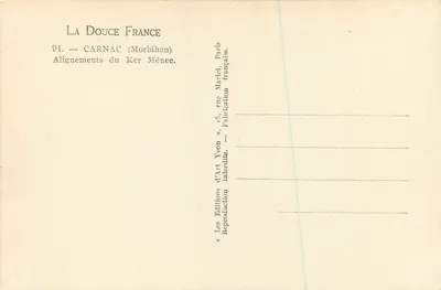 Carnac (Morbihan) — Wyrównania Ker Ménec — Wydawnictwo Art Yvon, Paryż — Rewers