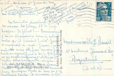 Vista dos jardins de Henlaye — Elcée — Edição L. Chatagneau, Bordeaux — Verso