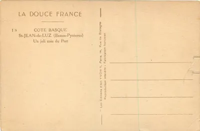 St-Jean-de-Luz — Un bel angolo del Porto — Les Éditions d'Art YVON, Paris — Verso