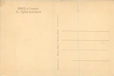 NANCY - Katedra św. Epwra — Widok fasady gotyckiej — Wydanie V. Reeder — Rewers