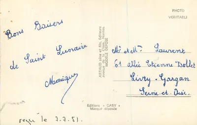Saint-Lunaire — Pejzaż z hotelem i plażami — Wydawnictwo ARTAUD ojciec i syn, Nantes — Rewers