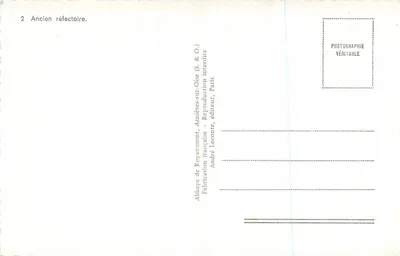 Abpia Royaumont — Stare refektarze — André Leconte, wydawca, Paryż — Rewers
