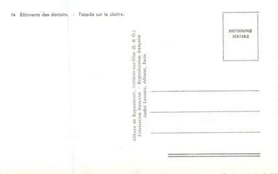 Klasztor Royaumont — Budynki klasztoru — Fronton na klasztorze — André Leconte, wydawca, Paryż — Rewers