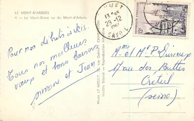 Mont d'Arbois — Widok na Mont-Blanc — Photo LE MOULT & CHARENTON — Rewers