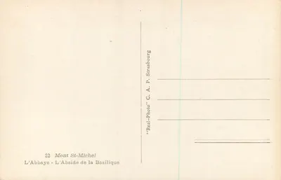 Mont-Saint-Michel — L'Abbaye - L'Abside de la Basilique — Real-Photo C. A. P. Strasbourg — Verso