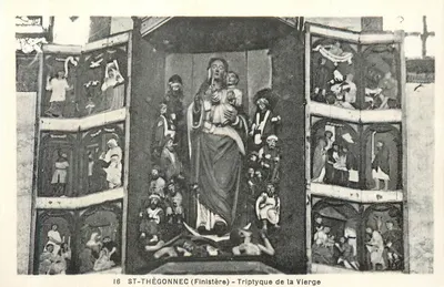 ST-THÉGONNEC (Finistère) — Triptyque da Virgem — Coleção L. Morlaix