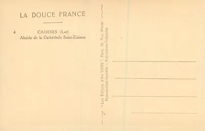 Cahors (Lot) — Absydę Katedry Świętego Etienne — Wydawnictwo Yvon — Rewers