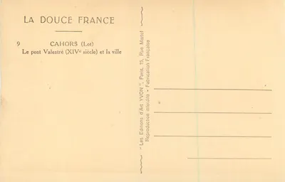 Cahors (Lot) — Die Brücke Valentré (14. Jahrhundert) und die Stadt — Editions d'Art YVON — Rückseite