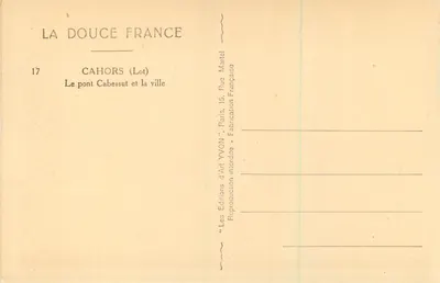 Cahors (Lot) — Most Cabessut i miasto — Wydawnictwo Sztuki YVON — Rewers