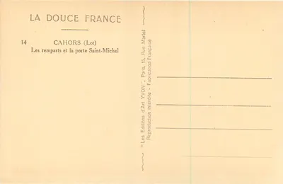 Cahors (Lot) — Zamek i brama Świętego Michała — Les Éditions d'Art Yvon, Paris — Rewers